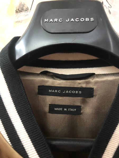 Marc Jacobs Satin Gold Bomber Jacket Men Made in Italy
