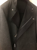 Emporio Armani Charcoal Grey Funnel Neck Cashmere Coat