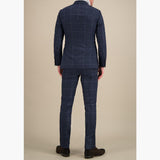 Hackett London Mayfair Navy Windowpane Suit – Fox Brothers Wool Flannel Two Piece Suit