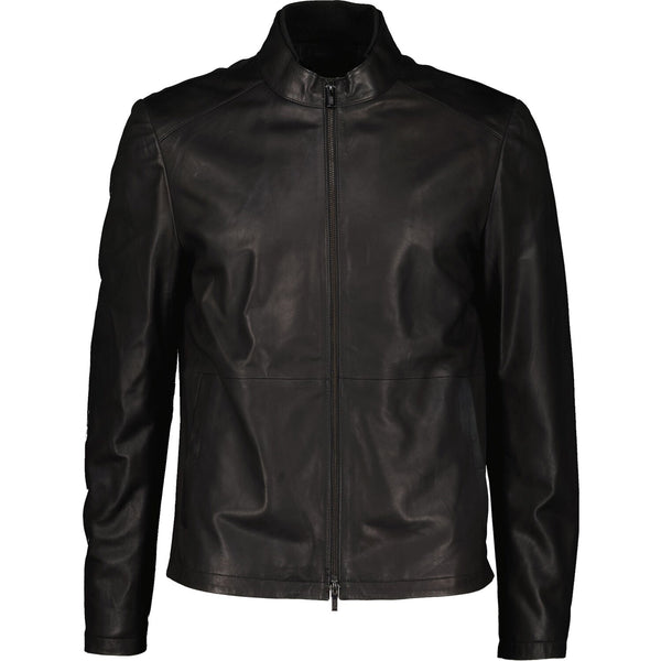 Armani Collezioni Mens Black Sheepskin Leather Jacket