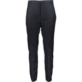 Lanvin Cashmere Blend Dark Grey Biker Pants Round Cut Hem Line With Stitch Detailing & Zip Cuff