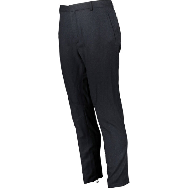 Lanvin Cashmere Blend Dark Grey Biker Pants Round Cut Hem Line With Stitch Detailing & Zip Cuff