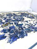 Christian Dior Beauty Blue Butterfly Square 100% Silk Scarf (VIP Gift) Made in Italy (19.7" Square)