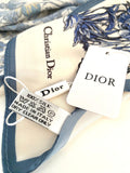 Christian Dior Beauty Blue Butterfly Square 100% Silk Scarf (VIP Gift) Made in Italy (19.7" Square)