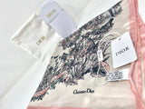 Christian Dior Beauty Pink Butterfly Square 100% Silk Scarf (VIP Gift) Made in Italy (19.7" Square)