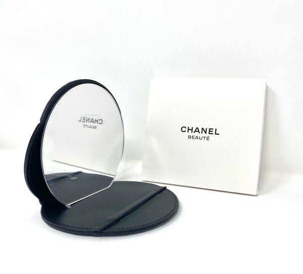 Large CHANEL Black Cosmetic Beauty Makeup Magnifying Mirror with Box (VIP Gift)