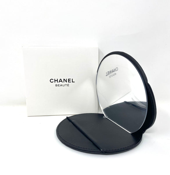 Large CHANEL Black Cosmetic Beauty Makeup Magnifying Mirror with Box (VIP Gift)