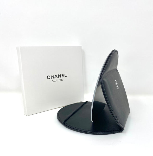 Large CHANEL Black Cosmetic Beauty Makeup Magnifying Mirror with Box (VIP Gift)