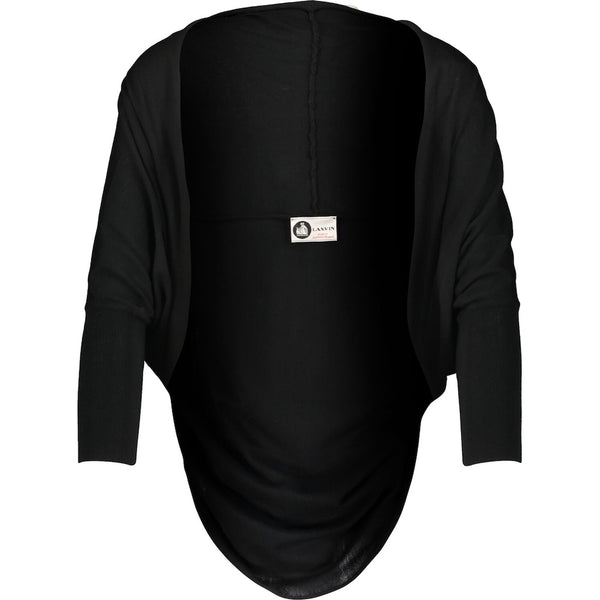 Lanvin Black Wool Edge To Edge Shrug Bolero Cardigan Made in Italy