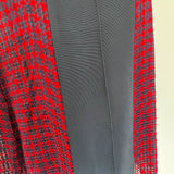 LANVIN Red & Black Houndstooth Print Silk Blend Blouse Made in Italy