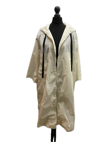 Marni Women's Lightweight Ivory Hooded Raincoat Made in Italy