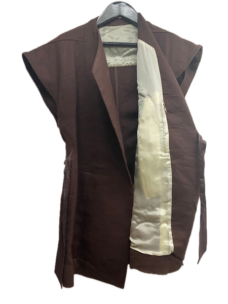 Rick Owens Womens Brown Hollywood Wrap Waistcoat Made in Italy
