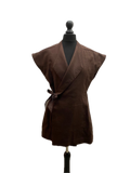 Rick Owens Womens Brown Hollywood Wrap Waistcoat Made in Italy