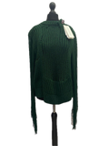 Calvin Klein 205w39nyc Green Fringed Sweater Made in Italy