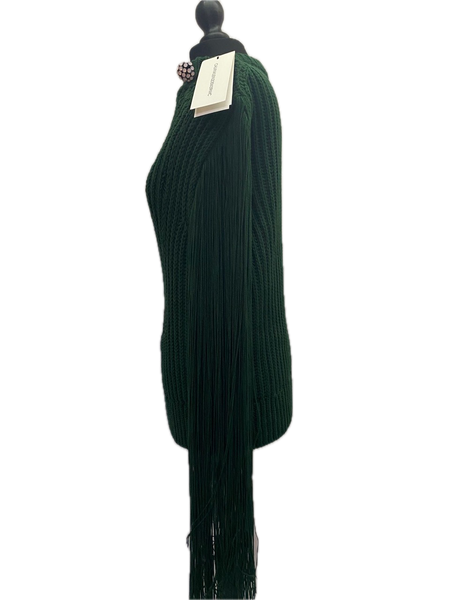 Calvin Klein 205w39nyc Green Fringed Sweater Made in Italy