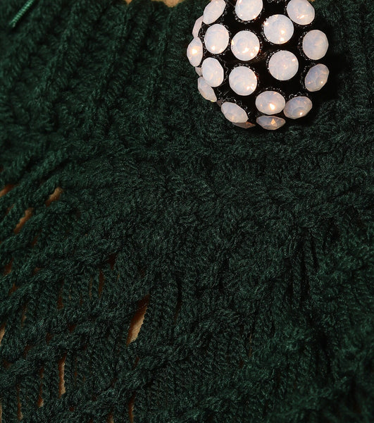 Calvin Klein 205w39nyc Green Fringed Sweater Made in Italy