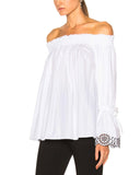 ALEXANDER MCQUEEN Off-the-shoulder Broderie Anglaise-trimmed Cotton Blouse