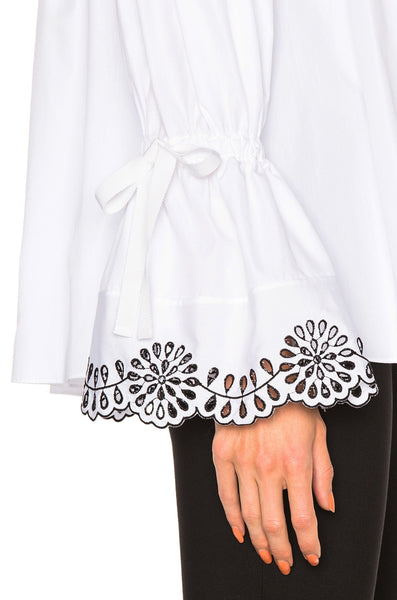 ALEXANDER MCQUEEN Off-the-shoulder Broderie Anglaise-trimmed Cotton Blouse