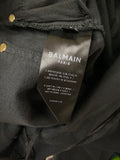 BALMAIN Women's Button-embellished High-rise Skinny Jeans In Black Made in Italy