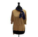 MARNI Women's Brown 100% Cashmere Fixed Tie Crew Neck Top Jumper