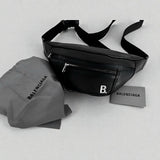 Balenciaga Plaque Belt Bag Bum Bag in Black Calfskin Made in Italy