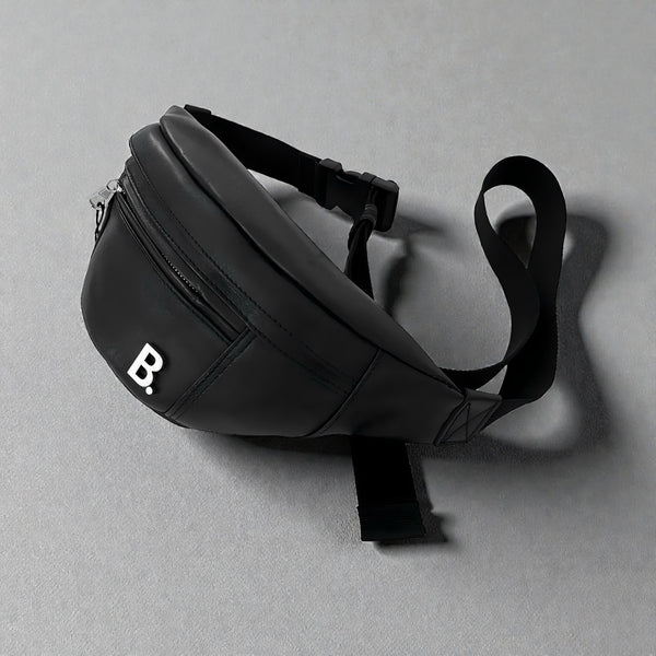 Balenciaga Plaque Belt Bag Bum Bag in Black Calfskin Made in Italy