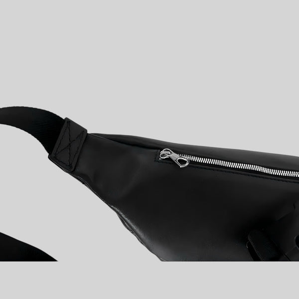 Balenciaga Plaque Belt Bag Bum Bag in Black Calfskin Made in Italy