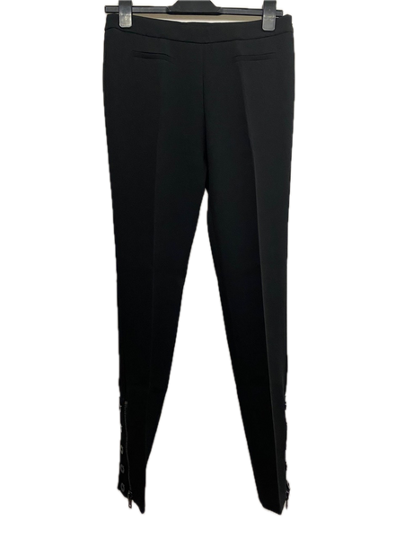 Miu Miu Black Tapered Trousers with Zip & Button Cuff Made in Italy