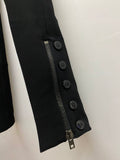 Miu Miu Black Tapered Trousers with Zip & Button Cuff Made in Italy