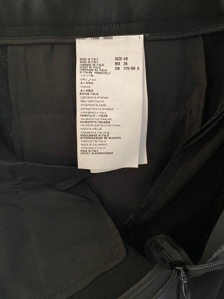 Miu Miu Black Tapered Trousers with Zip & Button Cuff Made in Italy