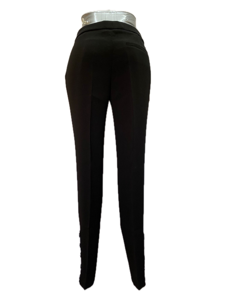 Miu Miu Black Tapered Trousers with Zip & Button Cuff Made in Italy