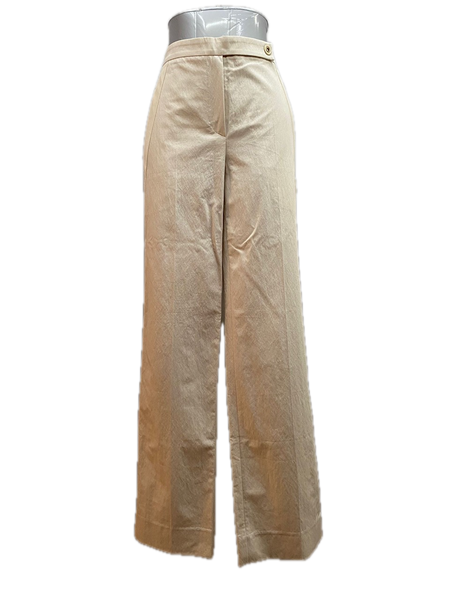 Brunello Cucinelli Beige Straight Leg Cotton-Blend Trousers
