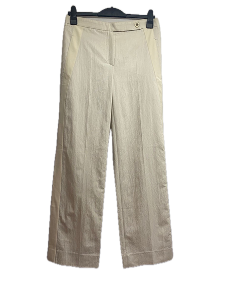 Brunello Cucinelli Beige Straight Leg Cotton-Blend Trousers