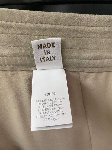 Brunello Cucinelli Taupe Suede leather Midi Wrap Skirt