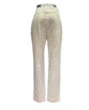Agnona Women’s White Embroidered Silk-Blend Trousers