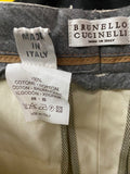 Brunello Cucinelli Beige Cotton Tapered Skinny Trousers