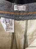 Brunello Cucinelli Beige Cotton Tapered Skinny Trousers