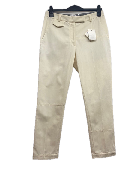 Brunello Cucinelli Beige Cotton Tapered Skinny Trousers