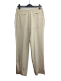Valentino Ivory Pressed-Pleat Pure Silk Tapered Trousers