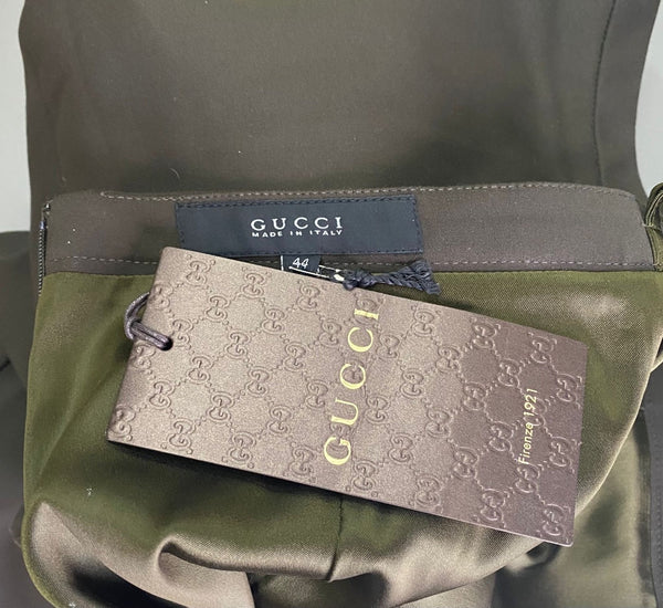Gucci Rifle Green Cotton Stretch Blend Skirt Made in Italy