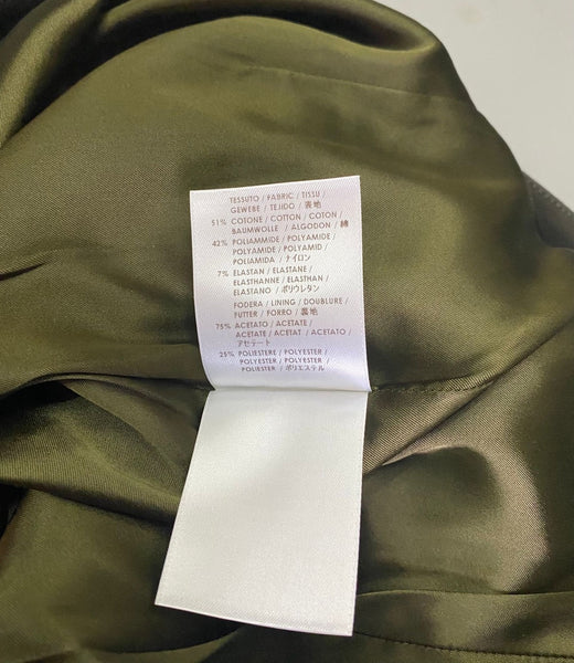 Gucci Rifle Green Cotton Stretch Blend Skirt Made in Italy