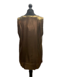 Brunello Cucinelli Brown Pure Silk Satin top Made in Italy
