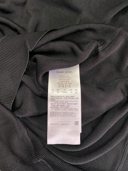 Giorgio Armani Black Links-Stitch Viscose Jumper with Sheer Grid Sleeves