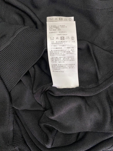 Giorgio Armani Black Links-Stitch Viscose Jumper with Sheer Grid Sleeves