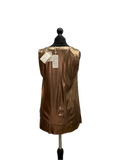 Brunello Cucinelli Brown Pure Silk Satin top Made in Italy