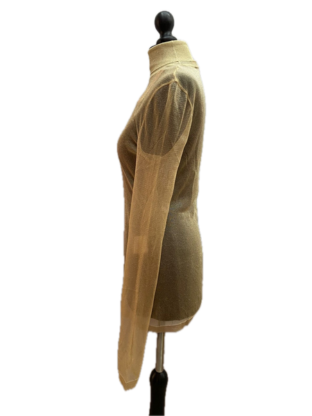 Missoni Golden Sheer Viscose Long Sleeve High-Neck Jumper Made in Italy