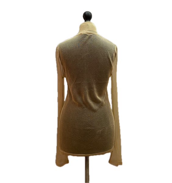 Missoni Golden Sheer Viscose Long Sleeve High-Neck Jumper Made in Italy