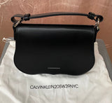 CALVIN KLEIN 205W39NYC Black Leather Handbag Chain Shoulder Bag