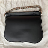 CALVIN KLEIN 205W39NYC Black Leather Handbag Chain Shoulder Bag