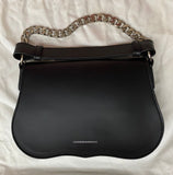 CALVIN KLEIN 205W39NYC Black Leather Handbag Chain Shoulder Bag